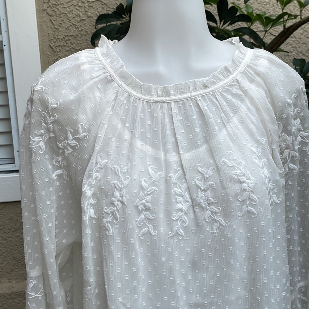 Vintage white Cotton Traders blouse with embroidery